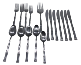 Imperial Tahitian Stainless Bamboo Tiki Flatware Vtg Sunshine Exotic Lot 17 Pcs - £69.66 GBP