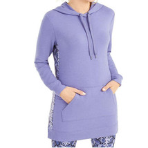 Ideology Womens Printed Panel Long Hoodie Size X-Large Color Luxe Iris - £56.58 GBP