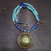 Afghanistan LAPIS LAZULI Beads Tiny Turquoise Seed Glass beads Necklaces - $592.56 MXN