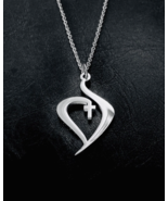 Christian God in your heart necklace.  Silver stainless steel. Silver or... - $240.15 MXN