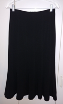 H &amp; M Ladies MID-CALF Stretch Knit Black Gored SKIRT-8-NWT-$49.95-FITTED/FLARE - £13.90 GBP