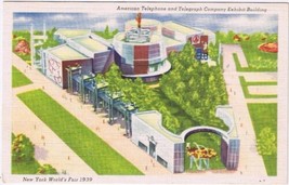 Postcard AT&amp;T Exhibit Building New York World&#39;s Fair 1939 Officially Lic... - $3.58