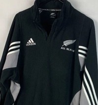 Adidas New Zealand All Blacks Fleece 1/4 Zip Sweater Pullover Rugby Men’s Large - £32.04 GBP