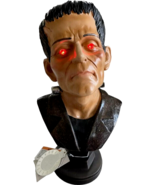 Frankenstein Head Bust LED Eyes Light Up Halloween Decoration 13&quot; Viral ... - $83.27