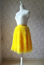 Yellow Knee Length Tiered Tulle Skirt Women Plus Size A-line Tulle Skirt image 4