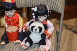 1992 Danbury Mint Mei-mei &amp; Di Di Porcelain China Dolls ,Matching Set,Bruce Hsie - £35.38 GBP