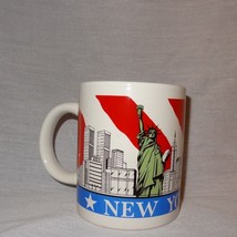 New York City Coffee Mug Cup 12 oz View Twin Towers Statue Liberty Empir... - £14.24 GBP