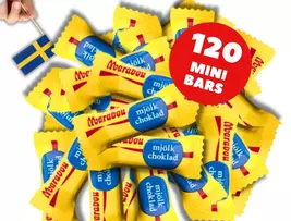 120 Pcs Marabou Chocolate Mini Bars, Swedish Chocolate, Milk Chocolate S... - $37.42