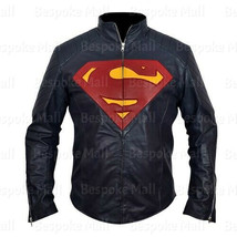 New Man of Steel Smallville Black Cowhide Leather Biker Motorbike Jacket... - $161.99+