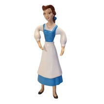 Vtg Belle Bendable Figure Disney Beauty and the Beast White Apron Blue Dress 4&quot;t - £6.00 GBP