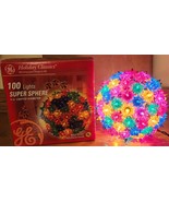 GE Holiday Classics 100 Lights Super Sphere 6&quot; Multicolor Starburst Refl... - £21.10 GBP