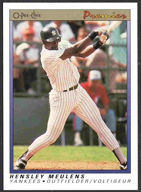 Primary image for New York Yankees Hensley Meulens 1991 O-Pee-Chee Premier #80 nr mt