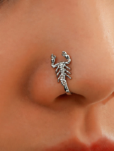 Clip-On Silver Scorpion Nose Ring - £5.92 GBP