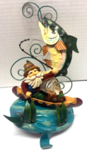 Santa In Canoe Landing the Big Fish! Fishing Stocking Holder - $9.90