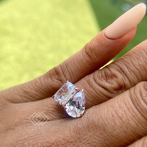 2.00 Ct Toi Et Moi Lab Grown Diamond Engagement Ring 14K Gold Anniversar... - $323.00