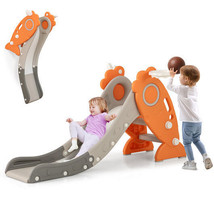 4 in 1 Indoor Slide for Kids Age 3+ Years with Basketball Hoop and Rings... - $131.49