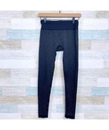 Athleta Shimmer Stripe Activewear Leggings Black Gray Yoga Nylon Womens ... - $29.69