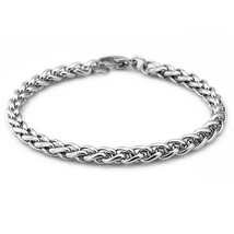 knit keel Wheat Stainless steel bracelet 4/5/6mm diy jewelry bangle for men wome - £10.56 GBP
