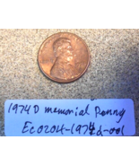 1974 D Lincoln Memorial Penny Filled/Grease Mint Mark Error; Rare Old Co... - £3.10 GBP