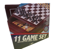 Cardinal Games Traditions 11 Game Set In Wood Cabinet New In Box - $23.76