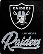 NFL Las Vegas Raiders Royal Plush Raschel Throw Blanket Signature Design 50x60 - £31.38 GBP