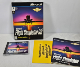Big Box PC Microsoft Flight Simulator 98 (PC, 1997) Complete in Box with... - $19.95