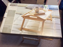 Wood Bed Tray Breakfast Laptop Desk Serving Table Folding Legs New In Box - £19.95 GBP
