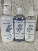 Crabtree &amp; Evelyn Nantucket Briar 3 PC Set Body Lotion Mist And Shower Gel NEW - £78.12 GBP