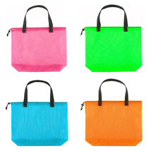 4Pcs Colorful Mesh Beach Tote Bag, Mesh Drawstring Shopping Bag Suitable... - $26.08