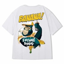 ZAZOMDE Hip Hop Mens Cotton T-shirt Fashion Loose Men BF Student Banana Print Sh - £102.50 GBP