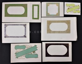 LOT antique 7pc UNBRANDED borders banners CIGAR BOX LABELS embossed asso... - £22.85 GBP