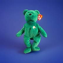 TY Beanie Baby Erin the Bear 1997 Plush Shamrock Retired PE Pellets Tag ... - $12.99