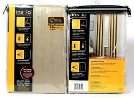 2 Insola Insulated Room Dark Collette Solid 50" X 84" Rod Pocket Back Tab Panel