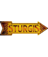 Sturgis Novelty Metal Arrow Sign 17&quot; x 5&quot; Wall Decor - DS - £17.34 GBP