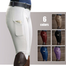 Women Horseback Riding Leggings Tights w/ Pocket Stretch Equestrian Pants Skinny - £14.65 GBP+