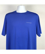Tesla Compression Sport Shirt Mens Large Polyester Blue - £18.65 GBP