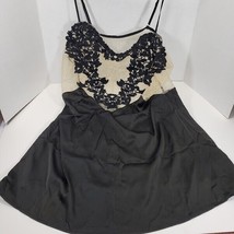 LINGERLOVE Sexy Lingerie Chemise Women&#39;s Size L Black Lace Satin Sheer Mesh New - £16.35 GBP