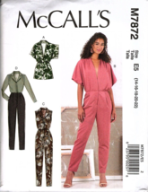 McCall's M7872 Misses 14 to 22 Jumpsuit and Rompers Uncut Sewing Pattern - £12.37 GBP
