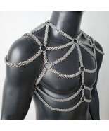 Rave Man Body Chain Harness Festival Burning Man Stainless Steel Chain B... - $100.00