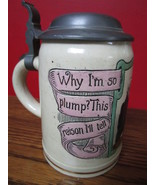 Antique Simon Peter Gerz 1900s stein, 0.5 L, mold # 1692 &quot;Why I&#39;m so plu... - $2,323.47 MXN