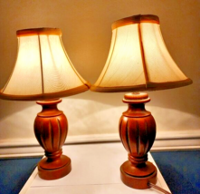 Burnt Brown Lamps With Shades Pair of Two - £46.61 GBP