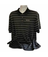 Nike Golf Dell Computers PC EMC2 Black White Striped Polo Shirt Size XL - £17.45 GBP