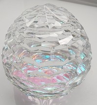 Hand cut glass honeycomb paperweight, 32% lead crystal Signed - $104.50