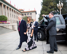 President Donald Trump and Melania exit limousine in Beijing China Photo Print - $8.81+