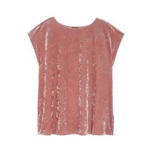 NWT Womens Plus Size 1X Vince Camuto Pink Crushed Velvet Knit Tee Top - £21.85 GBP