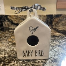 Rae Dunn By Magenta &quot;BABY BIRD&quot; BirdHouse White Ceramic With Bow &amp; Bird Icon - £13.06 GBP