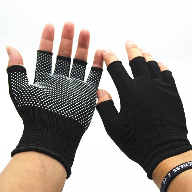 Half Finger Breathable Riding Cycling MTB Hiking Fitness Knitted Antiskid Gloves - £6.89 GBP