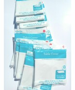 Lot of 12 white Plastic Table Covers disposable 54 in by 108 in rectangl... - $206.98 MXN