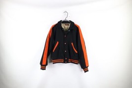 Vtg 70s Streetwear Mens Small Thrashed Lined Wool Letterman Varsity Jacket USA - £77.86 GBP
