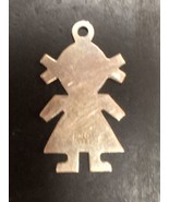 Girl Outline Marked &quot;PdO Ster&quot; Sterling Silver Charm Pendant - $25.71 CAD